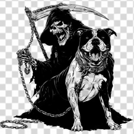 Grim reaper with wild dog transparent png