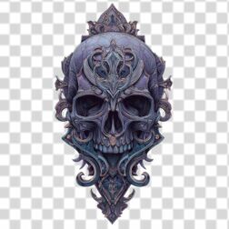 ornamental and decorative stylized skull emblem tattoo