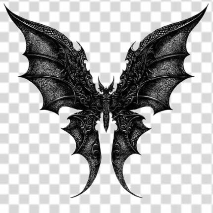 Dark butterfly tattoo png design transparent backgroubd