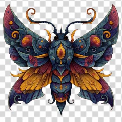 beautiful insect with decorative designs tattoo png 4k color