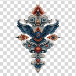 color design of wings with ancient tattoo png