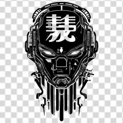 cyberpunk mask with details and direct lines
