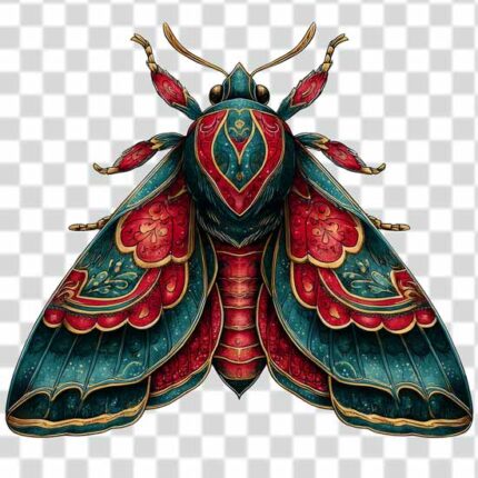 mysterious insect with beauty wings tattoo png in transparent