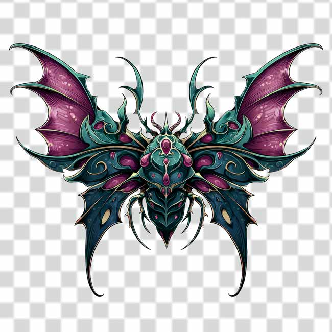 Scary-monster-with-gothic-style-wings Scary monster with gothic style wings transparent background
