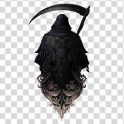 death symbol with ornamental designs in the back and transparent background