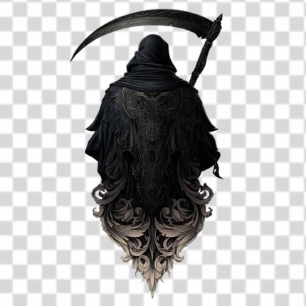 death symbol with ornamental designs in the back and transparent background