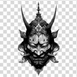 sad Japanese man with scary theme PNG