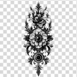 vertical flowers with gothic style transparent