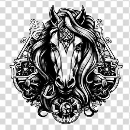 Free Horse head Tattoo png design transparent background