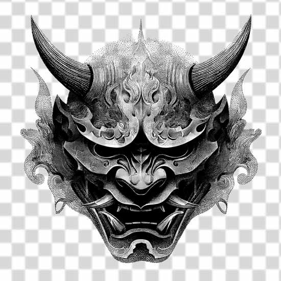 Irezumi-japanese-mask-tattoo Irezumi japanese mask tattoo transparent