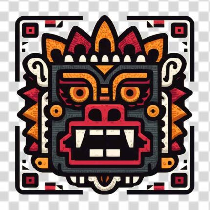 color tribal aztec design PNG 4k
