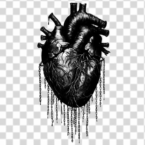 dark-heart-with-chains-around-it dark heart with chains around it png background