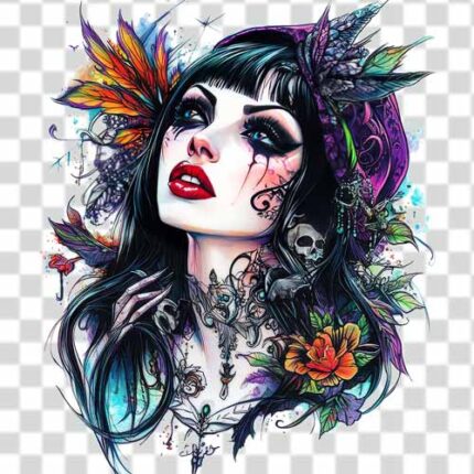 girl design with gothic style transparent
