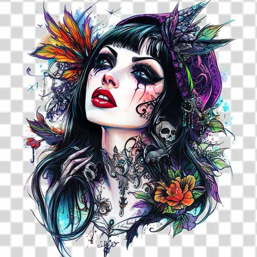 girl-design-with-gothic-style girl design with gothic style transparent