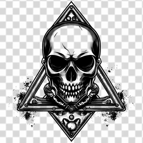 skull-with-mechanical-style skull with mechanical style transparent
