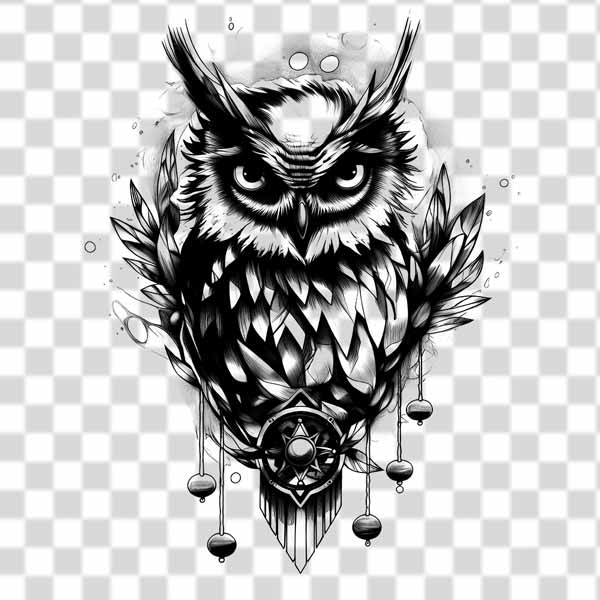 tattoo-design-of-a-owl-in-dark-style tattoo design of a owl in dark style transparent