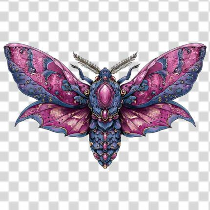 tattoo png dark insect with ornamental designs on the wings transparent