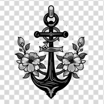 traditional school flower tattoo design transparent