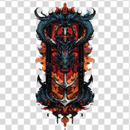Fierce Dragon a fierce dragon entwined with a ship's anchor Tattoo PNG Design Free Download 4k