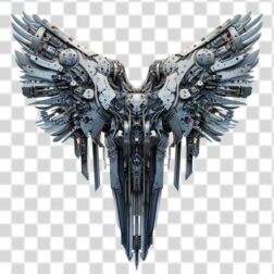 mechanical depiction winged angel in png background