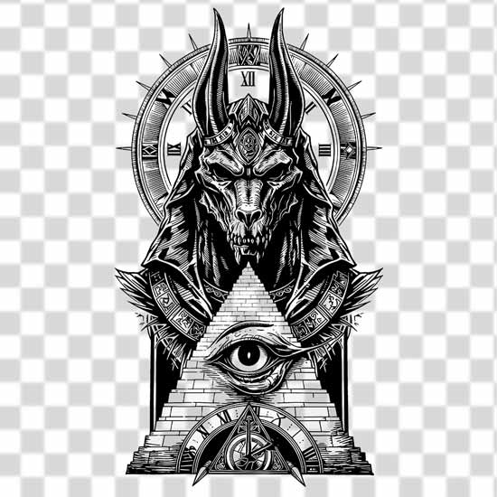 Anubis the ancient Egyptian god of the afterlife with a somewhat gothic or occult aesthetic transparent Anubis the ancient Egyptian god of the afterlife with a somewhat gothic or occult aesthetic transparent