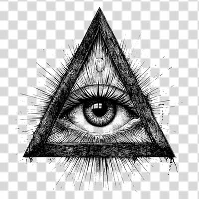evil symbolic Eye tattoo design png evil symbolic Eye of Providence radiating light tattoo design png with transparent background