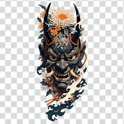 Japanese and wave tattoo png design in with no background