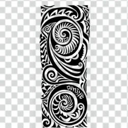 vertical tribal tattoo style Design dominated by swirling curvilinear shapes