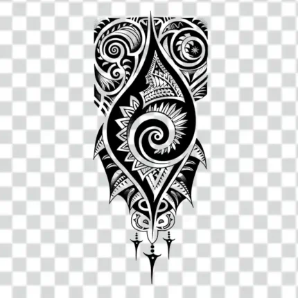 black and white 4k free sleeve tribal tattoo Png design