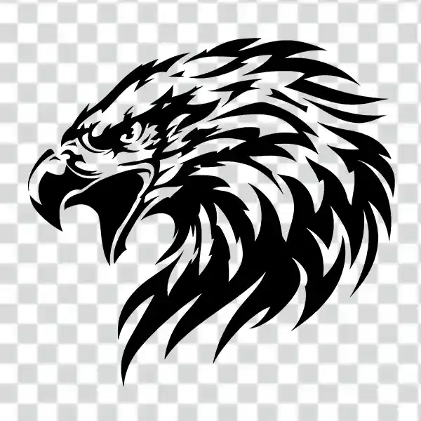 eagle's head vector tattoo design black and white 4k design of eagle's head vector tattoo design and transparent background