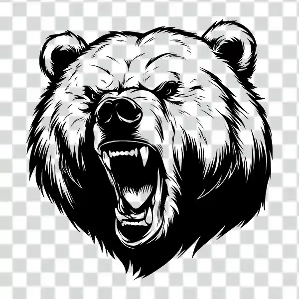 black and white free bear tattoo design in transparent background black and white free bear tattoo design in transparent background