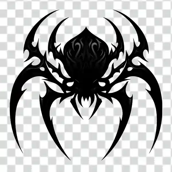tribal-inspired graphic of a spider tattoo tribal-inspired graphic of a spider tattoo 4k transparent