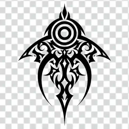 Gothic with tribal style tattoo png design with bold lines 4k