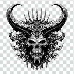 free tattoo png monstrous demonic skull 4k high quality and transparent