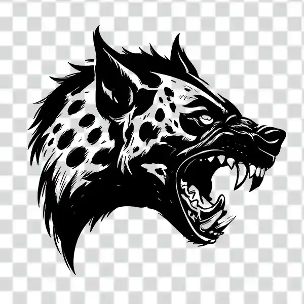 scary hyena tattoo png design scary hyena tattoo png design black and white 4k