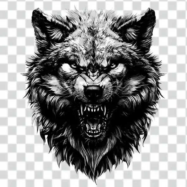 free wolf's head tattoo free wolf's head tattoo in transparent background and 4k quality