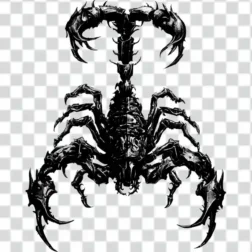 scary scorpion tattoo png black and white 4k