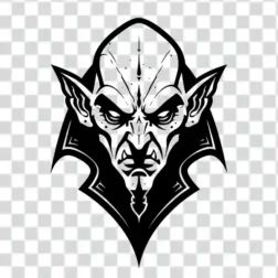 vampire's head with scary face tattoo png 4k