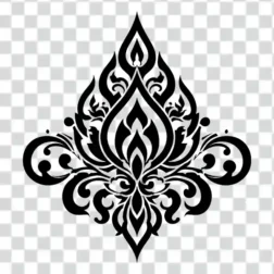thai ornamental design tattoo 4k transparent background