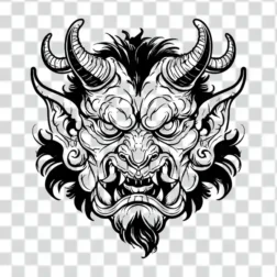 demonic face scary monster gothic style tattoo png
