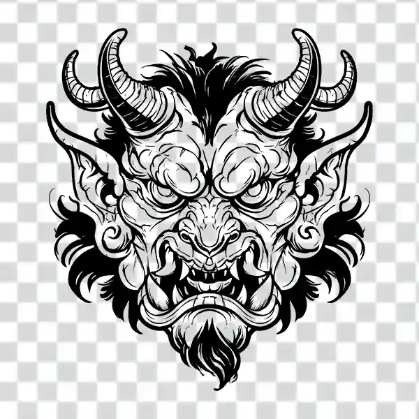 scary monster gothic style demonic face scary monster gothic style tattoo png