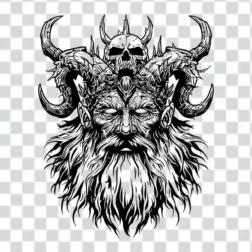 mythical viking tattoo png design 4k